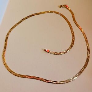14K Rose Gold Herringbone Necklace